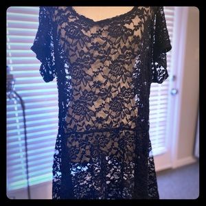 Torrid 3 NWOT Black Lace Blouse